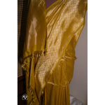 Load image into Gallery viewer, Kanaka-Handwoven-Golden-Yellow-Banarasi-Brocade-Saree