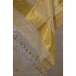 Load image into Gallery viewer, Serenelle-Balaramapuram-Kasavu-Cotton-Saree-with-Tissue-Pallu-and-Zari-Border
