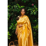 Load image into Gallery viewer, Sunveil-Golden-Banarasi-Katan-Silk-Saree-with-Shikargah-Motifs