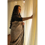 Load image into Gallery viewer, Wild-Noir-Black-Banarasi-Katan-Silk-Saree-with-Shikargah-Gold-Zari-Motifs