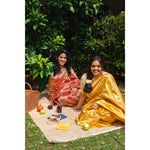 Load image into Gallery viewer, Wildure-Red-Banarasi-Katan-Silk-Saree-with-Shikargah-Motifs-in-Gold-Zari