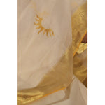 Load image into Gallery viewer, halo-balaramapuram-kasavu-cotton-saree-with-half-sun-motifs-and-tissue-pallu
