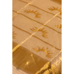 Load image into Gallery viewer, halo-balaramapuram-kasavu-cotton-saree-with-half-sun-motifs-and-tissue-pallu