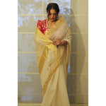 Load image into Gallery viewer, halo-balaramapuram-kasavu-cotton-saree-with-half-sun-motifs-and-tissue-pallu
