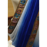 Load image into Gallery viewer, Aria-Blue-French-Chiffon-Saree-with-Antique-Banarasi-Zari-Border