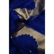 Eclat-Royal-Blue-Banarasi-Organza-Saree-with-Gold-Zari-Border