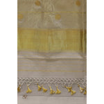 Load image into Gallery viewer, Eclipse-Balaramapuram-Kasavu-Cotton-Saree-with-Tissue-Pallu-and-Gold-Zari-Border