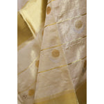 Load image into Gallery viewer, Eclipse-Balaramapuram-Kasavu-Cotton-Saree-with-Tissue-Pallu-and-Gold-Zari-Border