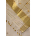 Load image into Gallery viewer, Eclipse-Balaramapuram-Kasavu-Cotton-Saree-with-Tissue-Pallu-and-Gold-Zari-Border