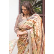 Hearthlight-Tissue-Saree-with-Earthy-Lehariya-Pattern and-Hand-Embroidered-Border