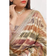 Hearthlight-Tissue-Saree-with-Earthy-Lehariya-Pattern and-Hand-Embroidered-Border