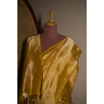 Load image into Gallery viewer, Kanaka-Handwoven-Golden-Yellow-Banarasi-Brocade-Saree