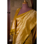 Load image into Gallery viewer, Kanaka-Handwoven-Golden-Yellow-Banarasi-Brocade-Saree