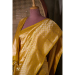 Load image into Gallery viewer, Kanaka-Handwoven-Golden-Yellow-Banarasi-Brocade-Saree