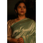 Load image into Gallery viewer, Mistelle-Sea-Foam-Green-Banarasi-Katan-Silk-Saree-with-All-Over-Zari-Brocade