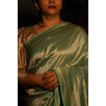 Load image into Gallery viewer, Mistelle-Sea-Foam-Green-Banarasi-Katan-Silk-Saree-with-All-Over-Zari-Brocade