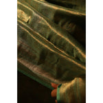 Load image into Gallery viewer, Mistelle-Sea-Foam-Green-Banarasi-Katan-Silk-Saree-with-All-Over-Zari-Brocade