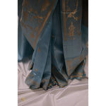 Load image into Gallery viewer, Neelaya-Banarasi-Summer-Silk-Saree-in-Sky-Blue-with-Antique-Gold-Zari-Bootis