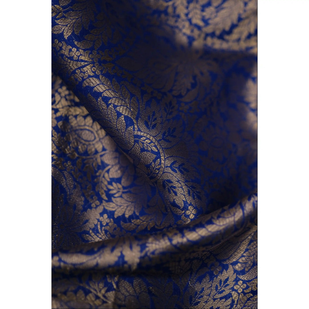 Nocturne-Deep-Blue-Banarasi-Brocade-Saree-with-Antique-Gold-Zari