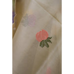Load image into Gallery viewer, Pratraani-Hand-Embroidered-Lemon-Yellow-Organza-Saree-with-Zari-Border
