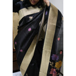 Load image into Gallery viewer, Raatrani-Banarasi-Organza-Saree-with-Kadwa-Floral-Motifs