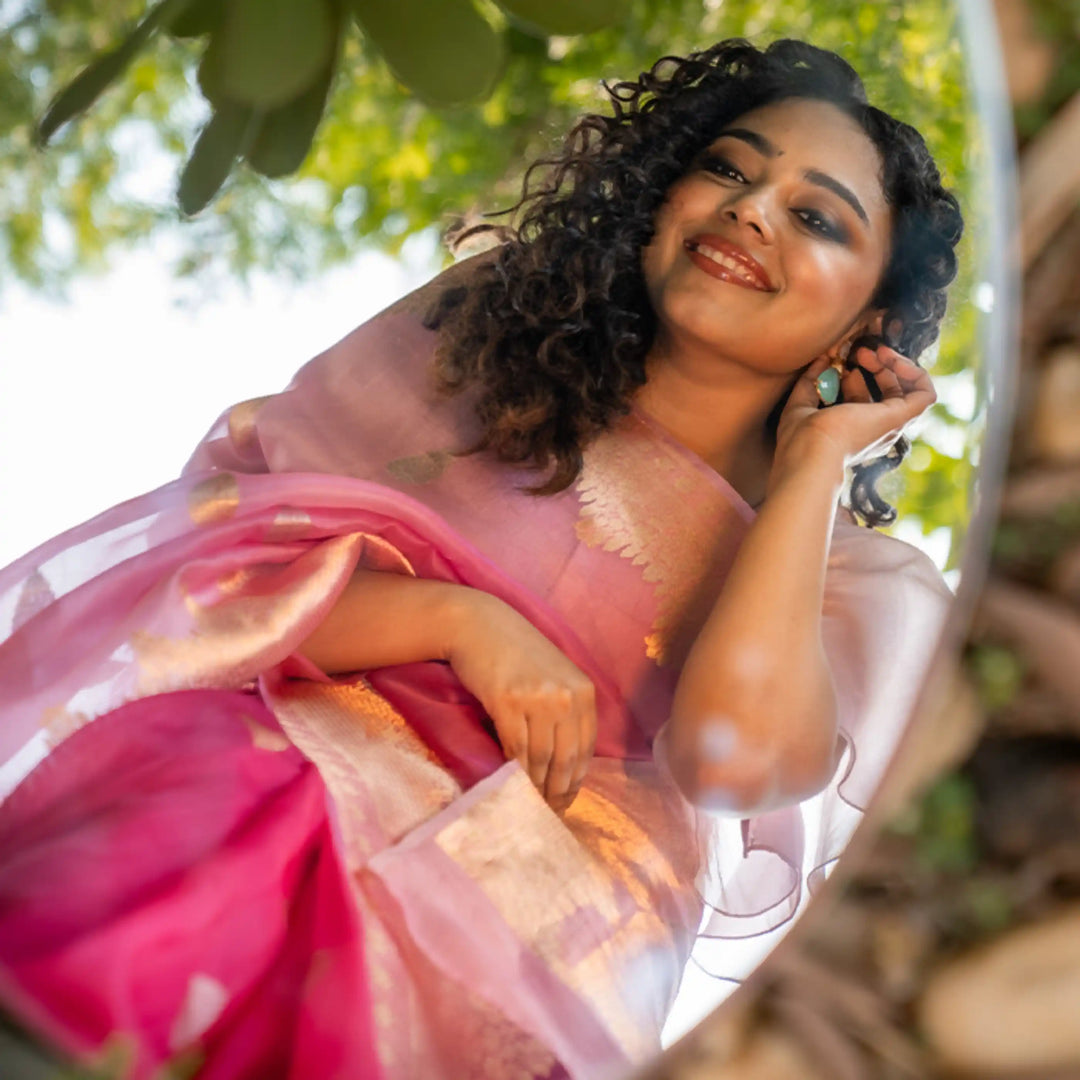 Rose-Dusk-Ombre-Pink-Banarasi-Kora-Silk-Saree-with-Kadwa-Zari-Motifs