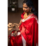 Load image into Gallery viewer, Rubyloom-Ruby-Red-Banarasi-Mashru-Silk-Saree-with-Kadwa-Weave