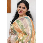Sunstream-Tissue-Saree-with-Lehariya-Pattern-and-Hand-Embroidered-Borders