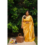 Load image into Gallery viewer, Sunveil-Golden-Banarasi-Katan-Silk-Saree-with-Shikargah-Motifs