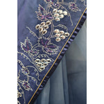 Load image into Gallery viewer, Vineyard-Hand-Embroidered-French-Organza-Saree-with-Grapevine-Motifs