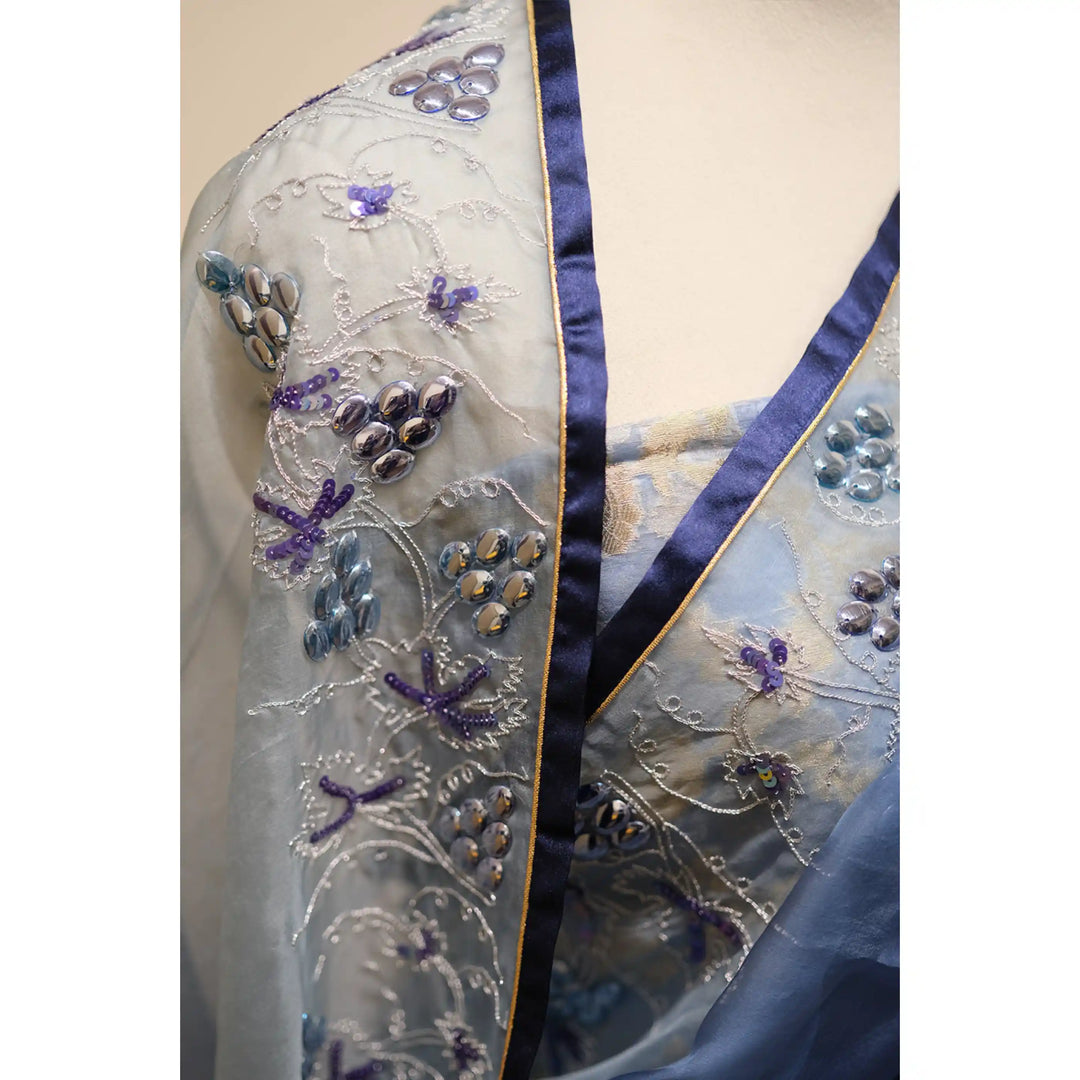 Vineyard-Hand-Embroidered-French-Organza-Saree-with-Grapevine-Motifs