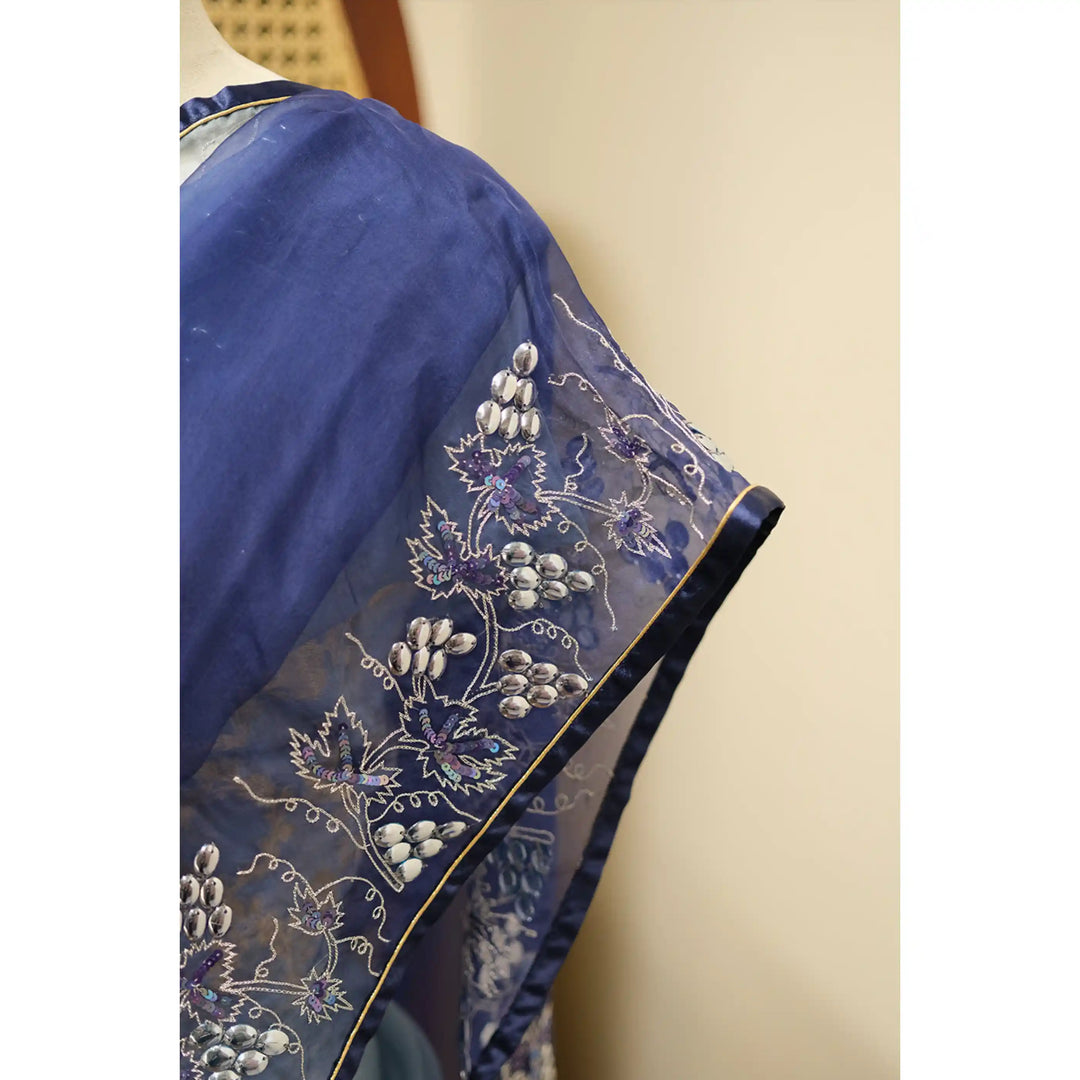 Vineyard-Hand-Embroidered-French-Organza-Saree-with-Grapevine-Motifs