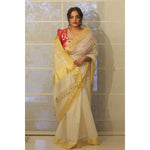 Load image into Gallery viewer, halo-balaramapuram-kasavu-cotton-saree-with-half-sun-motifs-and-tissue-pallu