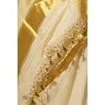 Load image into Gallery viewer, halo-balaramapuram-kasavu-cotton-saree-with-half-sun-motifs-and-tissue-pallu