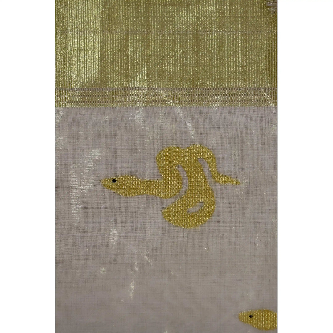 serpent-balaramapuram-kasavu-cotton-saree-with-coiled-serpent-motifs-and-tissue-pallu